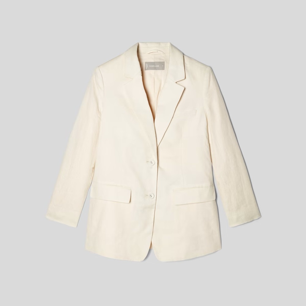 Everlane White Linen Blazer